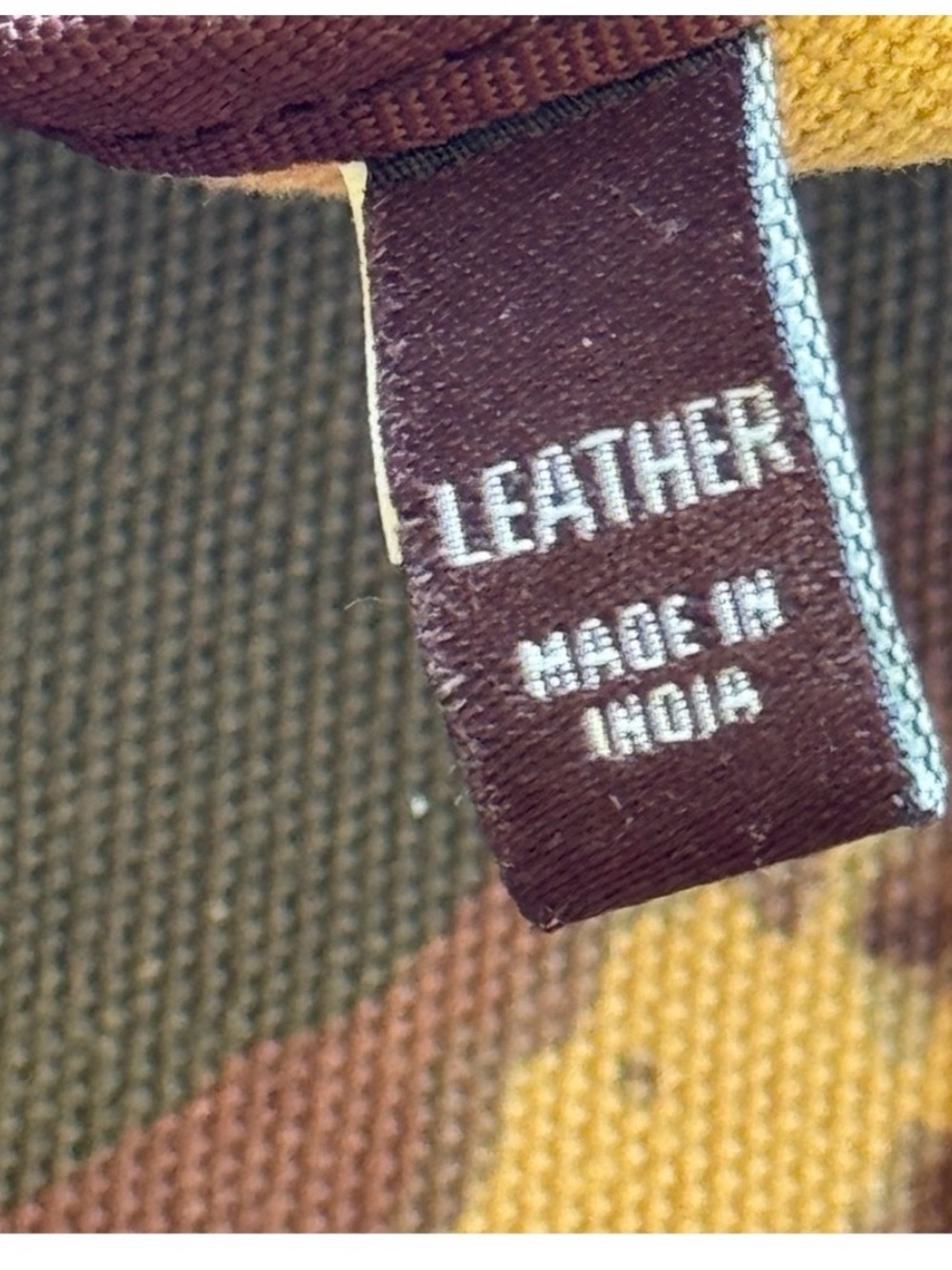 Frye Camo Canvas Leather Tote Bag Large Shoulder Shopper Brown Green - Picture 15 of 16